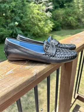 Robert Zur Womens Petra Loafer Black Soft Leather Flat Sz 7.5AA